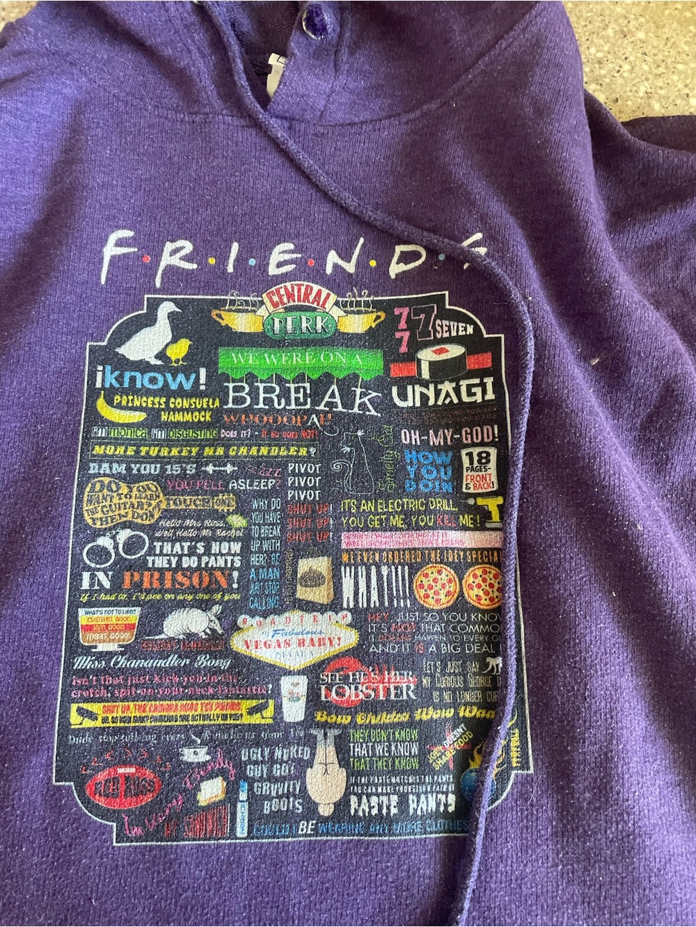Friends Purple Graphic Hoodie Shirt